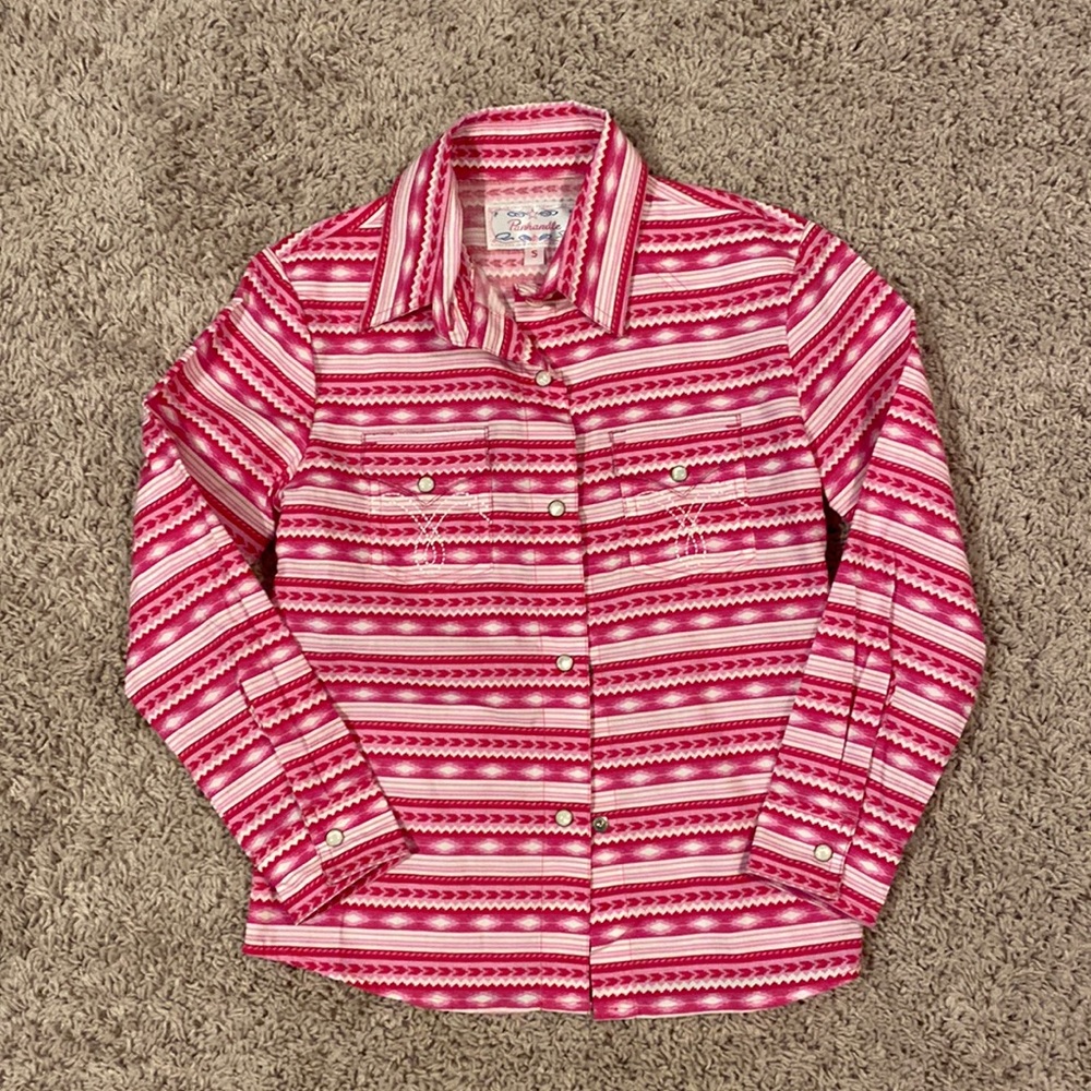 NWOT Little girl pearl snap shirt